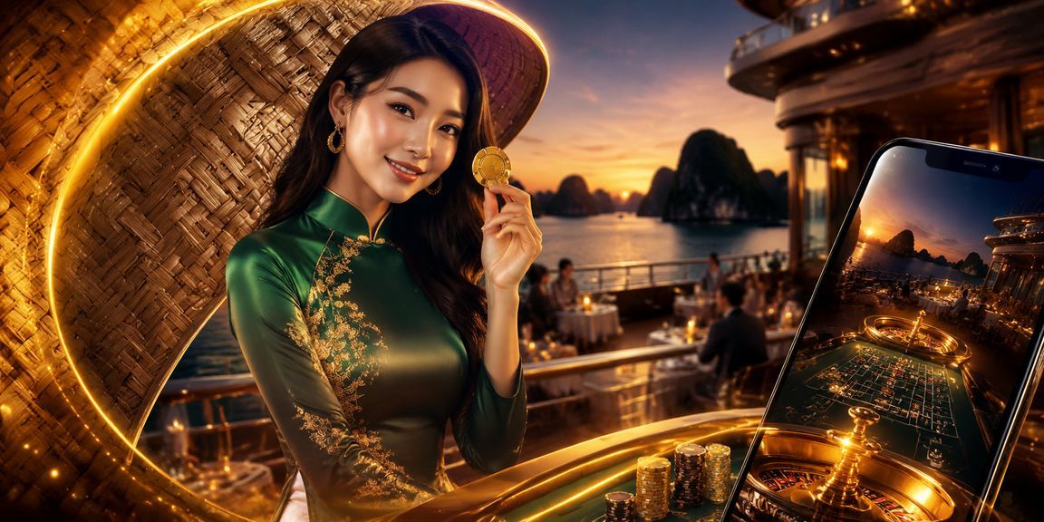 Người chơi sử dụng ứng dụng casino trên điện thoại tại Vịnh Hạ Long